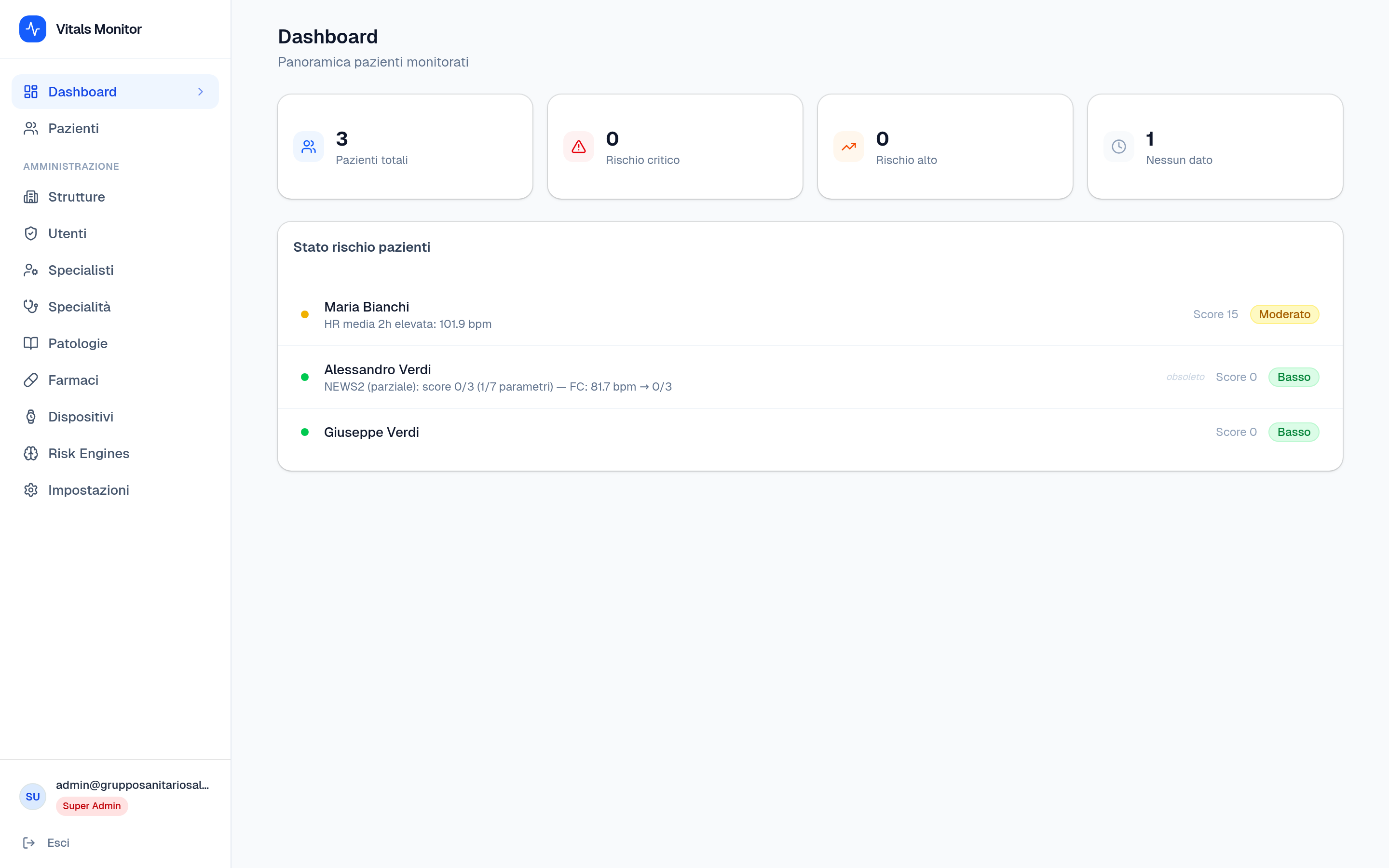 Dashboard Vitals Monitor